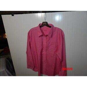 Foxcroft Shirt Womens 18   Pink Wrinkle Free Button Up Non-Wrinkle‎ Blouse